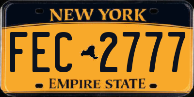 NY license plate FEC2777