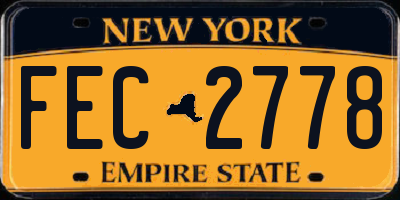 NY license plate FEC2778