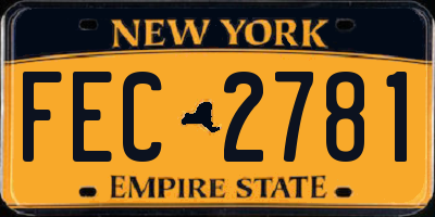 NY license plate FEC2781