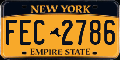 NY license plate FEC2786