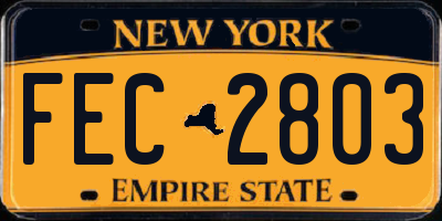 NY license plate FEC2803