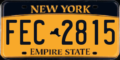 NY license plate FEC2815