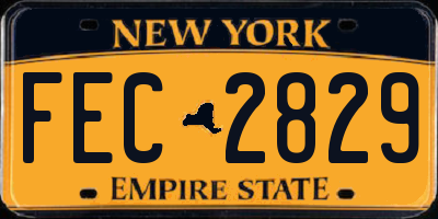 NY license plate FEC2829