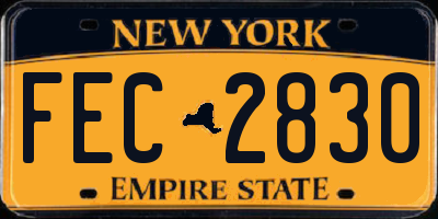 NY license plate FEC2830
