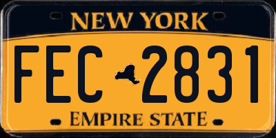 NY license plate FEC2831