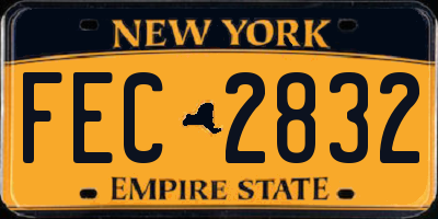NY license plate FEC2832
