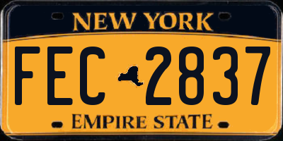 NY license plate FEC2837