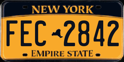 NY license plate FEC2842