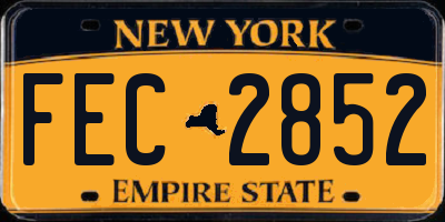 NY license plate FEC2852