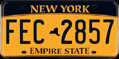NY license plate FEC2857