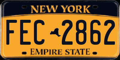 NY license plate FEC2862