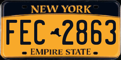 NY license plate FEC2863