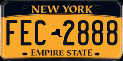 NY license plate FEC2888