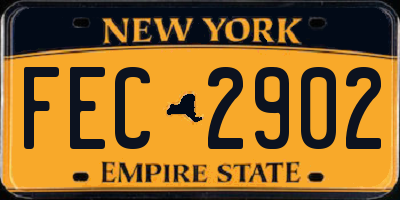 NY license plate FEC2902