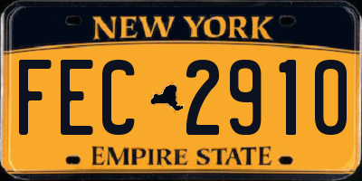 NY license plate FEC2910