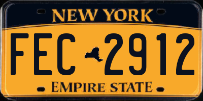 NY license plate FEC2912