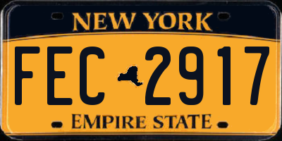 NY license plate FEC2917