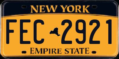 NY license plate FEC2921