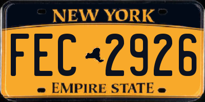 NY license plate FEC2926