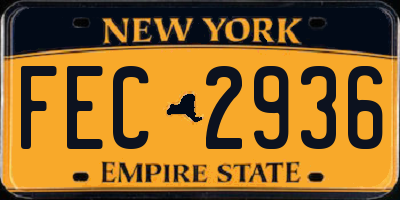 NY license plate FEC2936