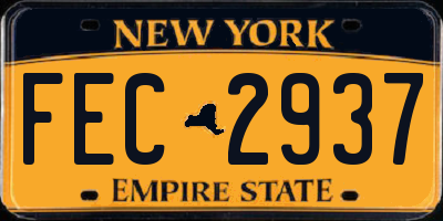 NY license plate FEC2937