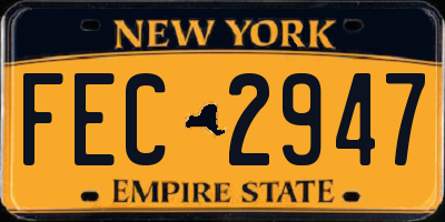 NY license plate FEC2947