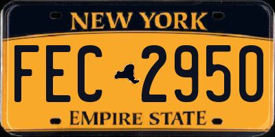NY license plate FEC2950