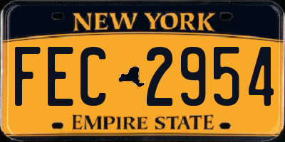 NY license plate FEC2954