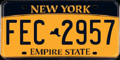 NY license plate FEC2957
