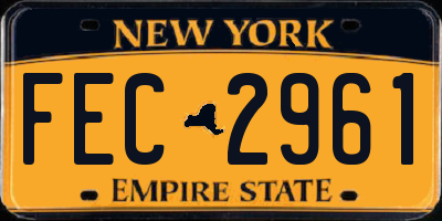 NY license plate FEC2961
