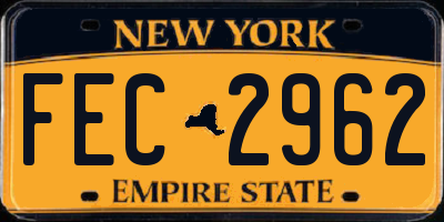 NY license plate FEC2962