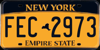 NY license plate FEC2973