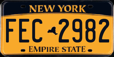 NY license plate FEC2982