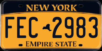 NY license plate FEC2983