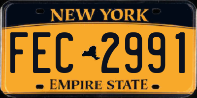 NY license plate FEC2991