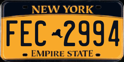NY license plate FEC2994