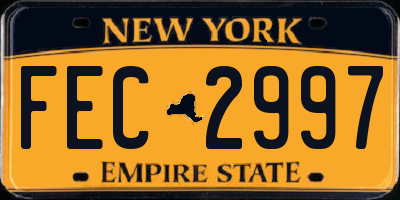 NY license plate FEC2997