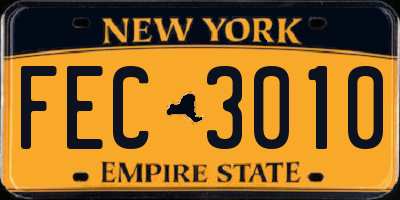 NY license plate FEC3010