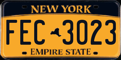 NY license plate FEC3023