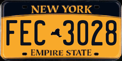 NY license plate FEC3028