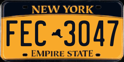 NY license plate FEC3047