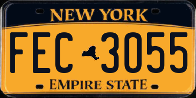 NY license plate FEC3055