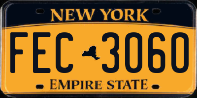 NY license plate FEC3060