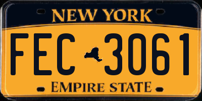 NY license plate FEC3061