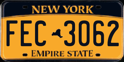 NY license plate FEC3062