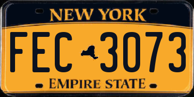 NY license plate FEC3073
