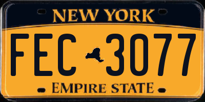NY license plate FEC3077