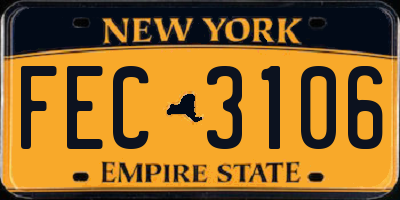 NY license plate FEC3106
