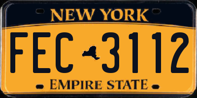 NY license plate FEC3112