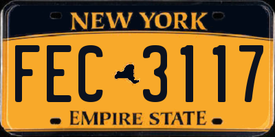 NY license plate FEC3117